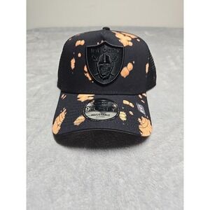 Las Vegas Raiders New Era Bleached 9FORTY A-Frame Adjustable Hat - Black New